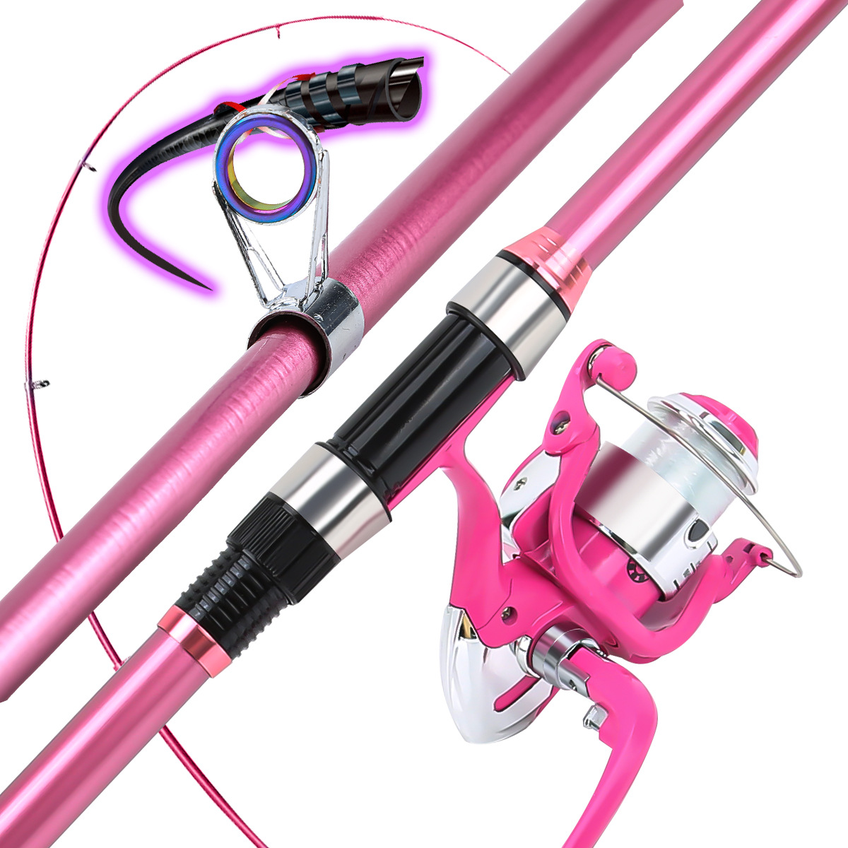 Fishing Pole Set Full Kits Wit - Fishing Rod Spinning ulasan dan harga