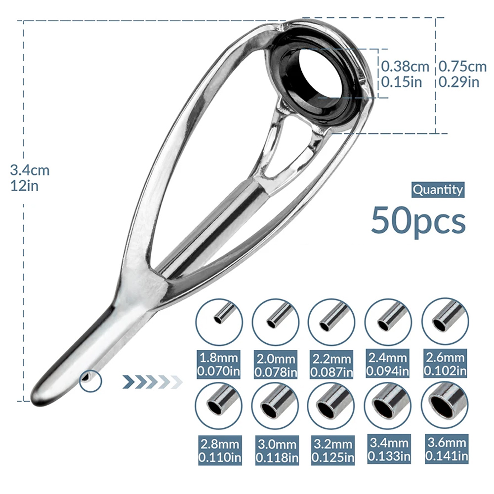 THKFISH 50pcs Fishing Rod Guid - Fishing Rod Guide Replacement ulasan dan harga